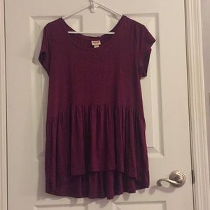 Maroon peplum top